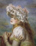 Pierre Renoir Young Girl in a Lace Hat USA oil painting artist